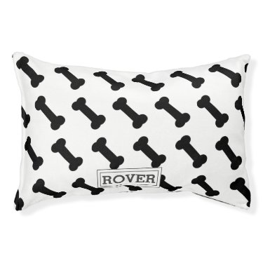 Cute Black and White Dog Bone Pattern Personalized