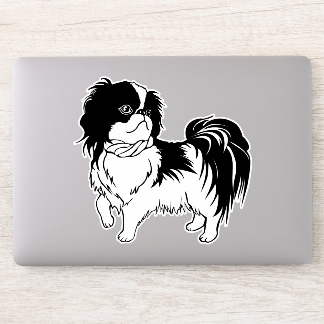 Cute Black and White Dog Contour Sticker