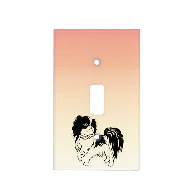 Cute Black and White Dog Orange Light Switch Cover