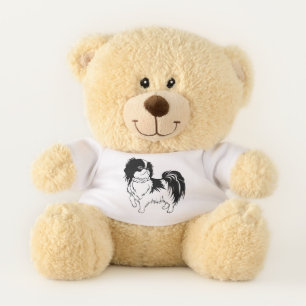 Cute Black and White Dog Teddy Bear