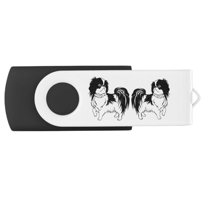 Cute Black and White Dogs Flash Drive