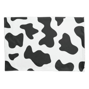 Cute black and white farm animal cow print pillow case