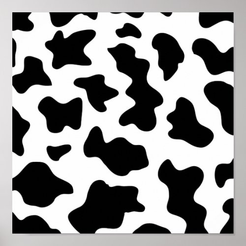 cute  black and white farm dairy cow print