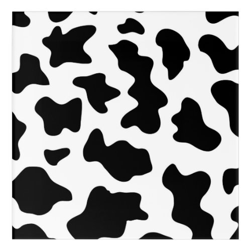 cute  black and white farm dairy cow print acrylic print