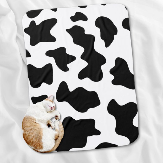 cute  black and white farm dairy cow print baby blanket (cute black and white farm dairy cow print baby blanket)