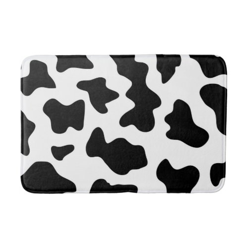 cute  black and white farm dairy cow print bath mat