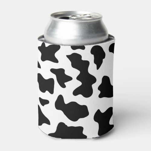 cute  black and white farm dairy cow print can cooler