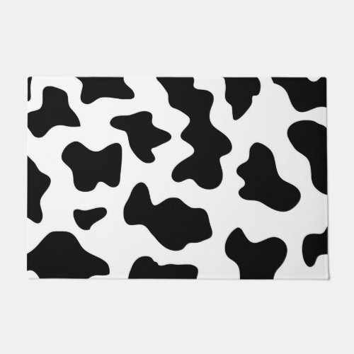 cute  black and white farm dairy cow print doormat