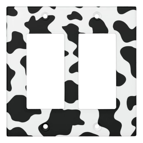 cute  black and white farm dairy cow print light switch cover