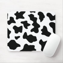 cute  black and white farm dairy cow print mouse pad
