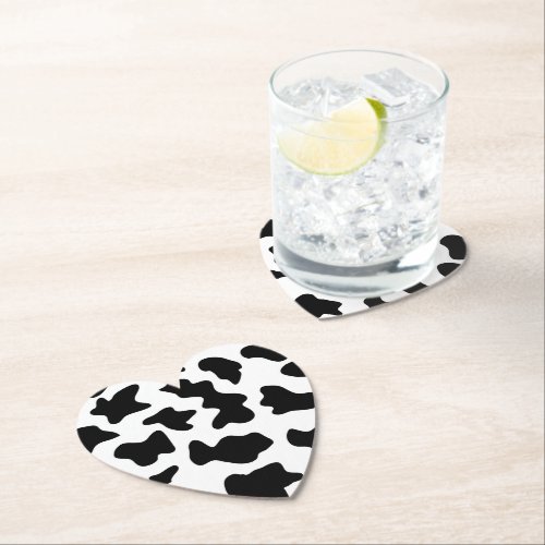 cute  black and white farm dairy cow print paper coaster