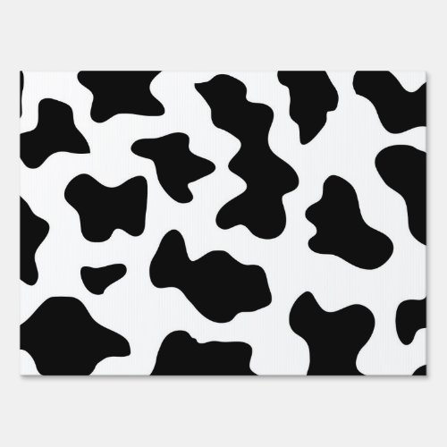 cute  black and white farm dairy cow print sign