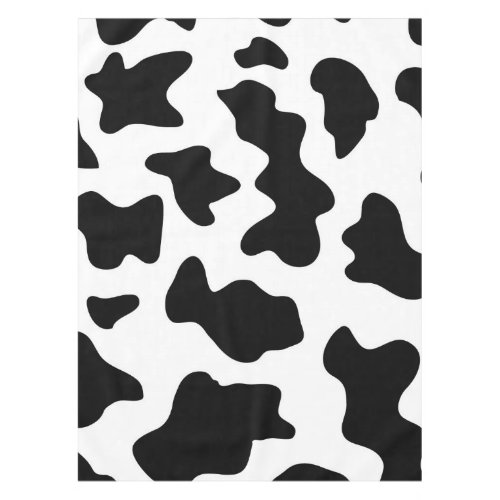 cute  black and white farm dairy cow print tablecloth