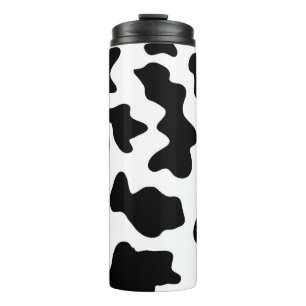 cute black and white farm dairy cow print thermal tumbler