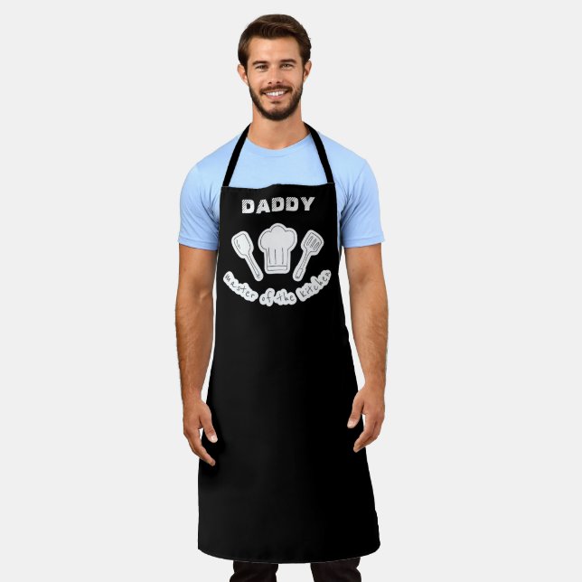 Cute Black and White  Fathers Day  Apron (Worn)