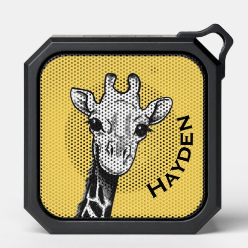 Cute Black and White Giraffe Drawing Personalised Bluetooth Speaker