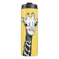 Giraffe Watercolor 12 Ounce Stainless Steel White Tumbler with