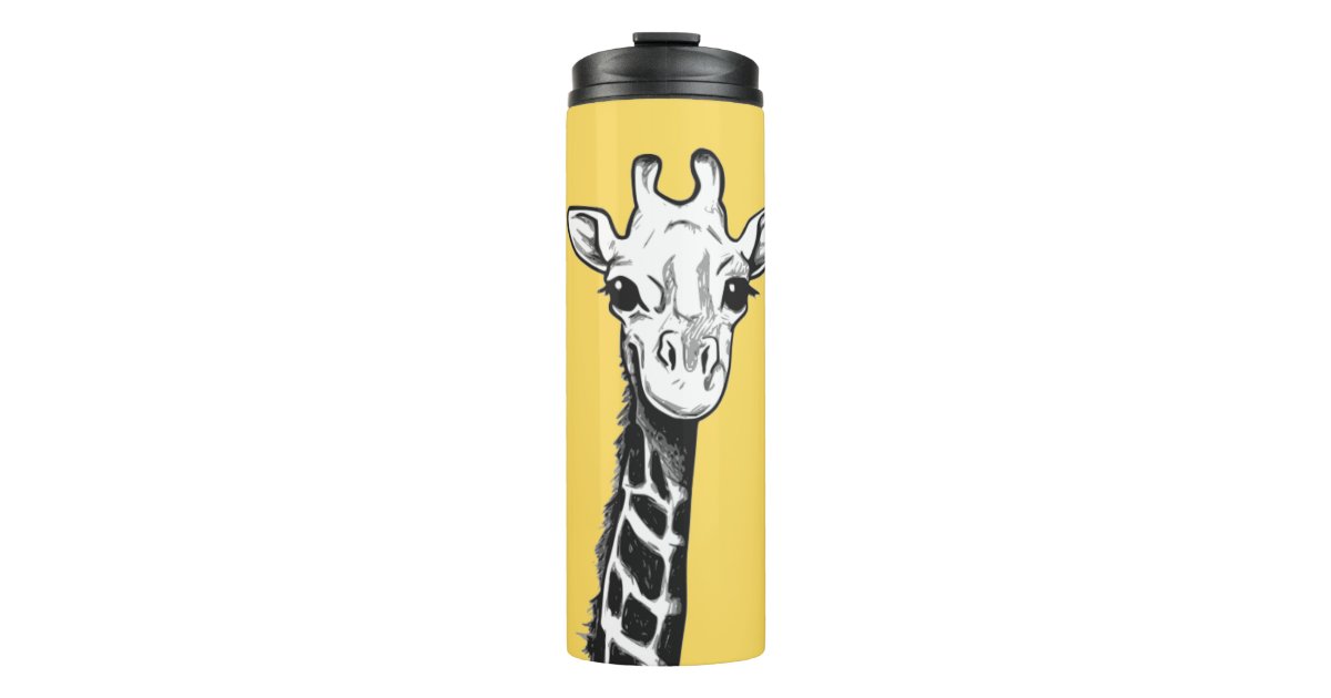 Giraffe Watercolor 12 Ounce Stainless Steel White Tumbler with