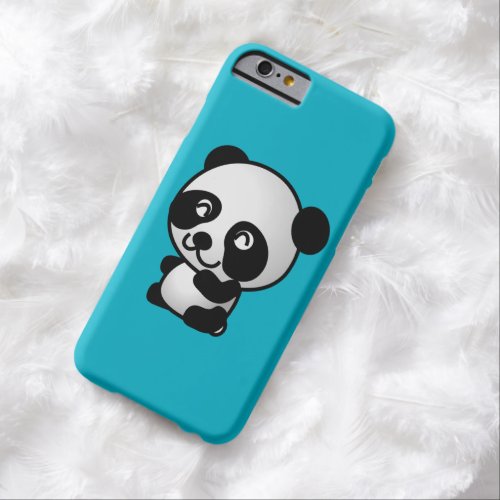 Cute black and white happy panda bear barely there iPhone 6 case