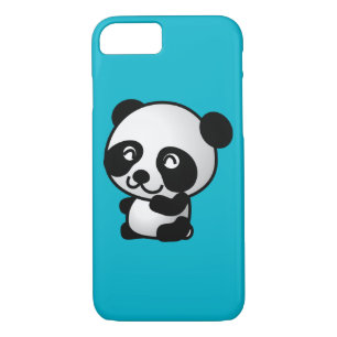 Cute black and white happy panda bear iPhone 8/7 case
