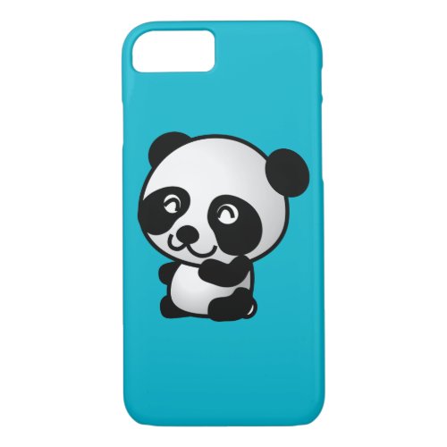 Cute black and white happy panda bear iPhone 87 case