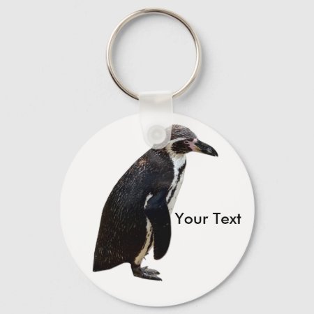 Cute Black And White Humboldt Penguin Keyring