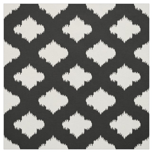 Cute black and white ikat Moroccan pattern Fabric (Swatch)