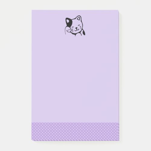 Cute Black and White Kitty Cat Waving Hello Post_it Notes