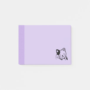 Cute Black and White Kitty Cat Waving Hello Post-it Notes