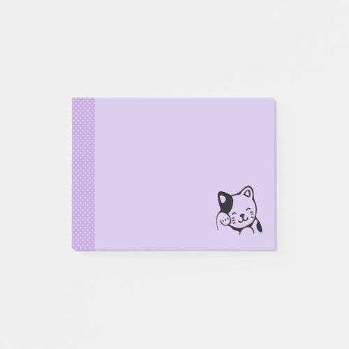 Cute Black and White Kitty Cat Waving Hello Post_it Notes