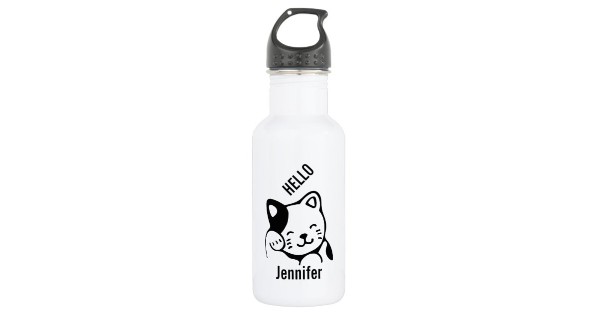 Cute Black Cat Water Bottle