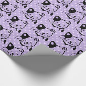 Cute Black and White Kitty Cat Waving Hello Wrapping Paper (Corner)