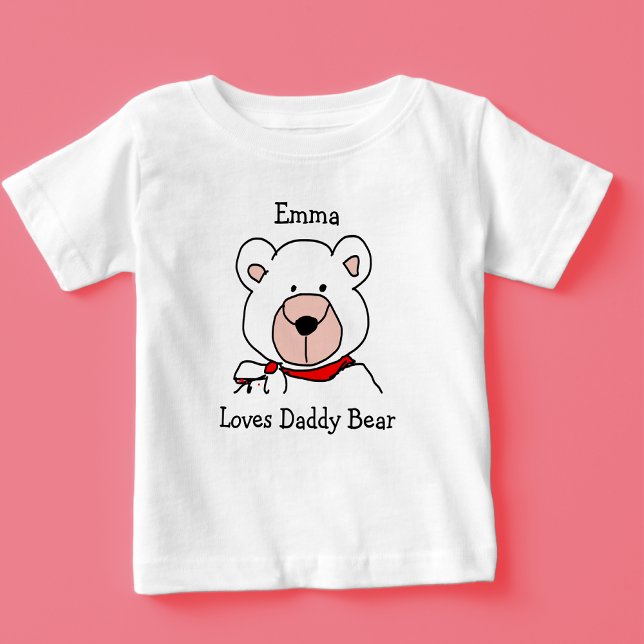 Cute Black and White Love Daddy Bear Baby T-Shirt (Creator Uploaded)