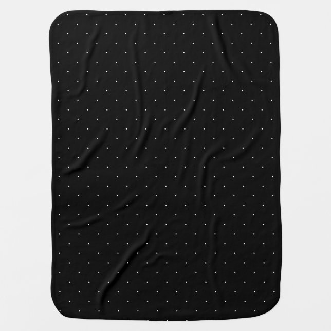 Cute Black and White Micro Polka Dot Baby Blanket (Front)