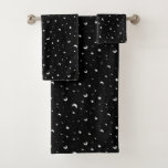 Cute Black And White Moons And Stars  Bath Towel Set at Zazzle