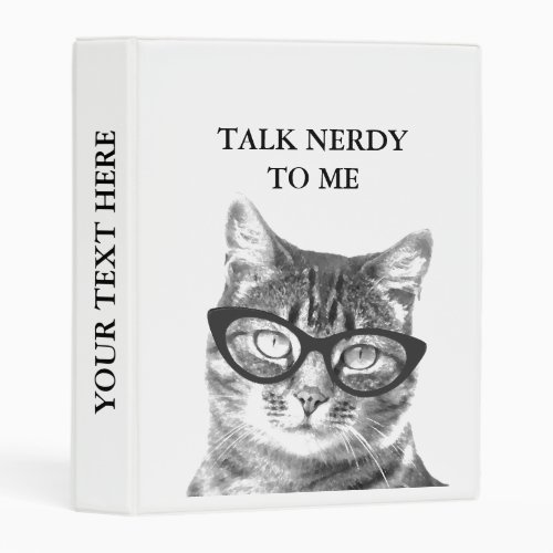 Cute black and white NERDY CAT photo mini binder