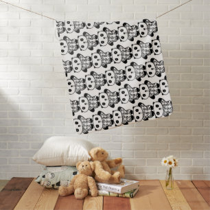 Cute Black And White Panda Baby Blanket