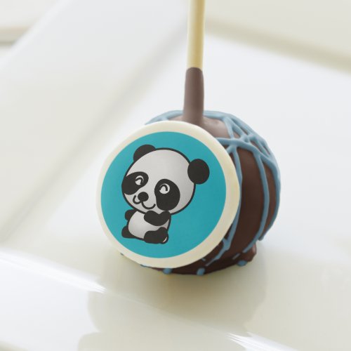 Cute black and white panda bear cartoon graphic cake pops