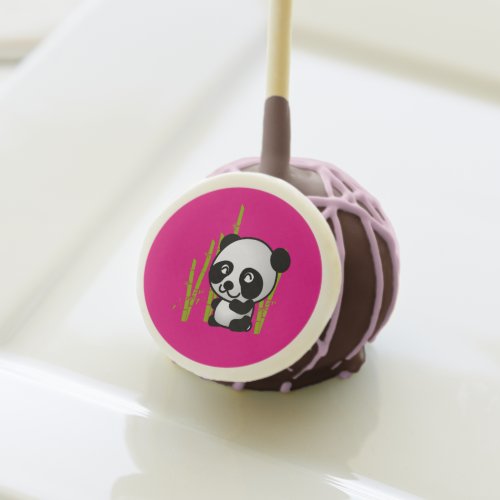 Cute black and white panda bear in a bamboo grove cake pops