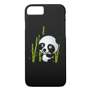 Cute black and white panda bear in a bamboo grove. iPhone 8/7 case