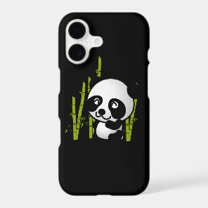 Cute black and white panda bear in a bamboo grove. iPhone 17 case