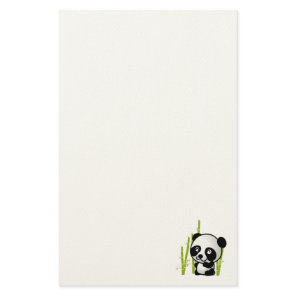 Cute black and white panda bear in a bamboo grove. stationery