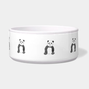 Cute black and white panda sketch bowl