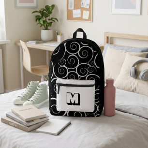 Cute Black and White pattern girls Printed Backpack