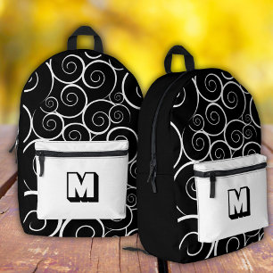 Cute Black and White pattern girls Printed Backpack