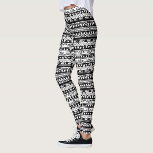 Cute Black and White Pattern Leggings