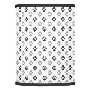 Cute Black And White Paw Prints Pattern Lamp Shade