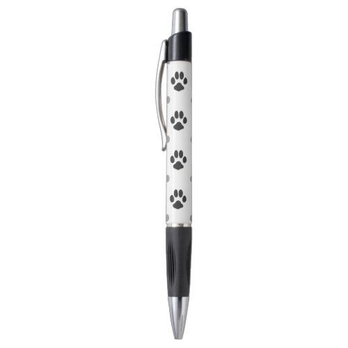 Cute Black And White Paw Prints Pattern Pen