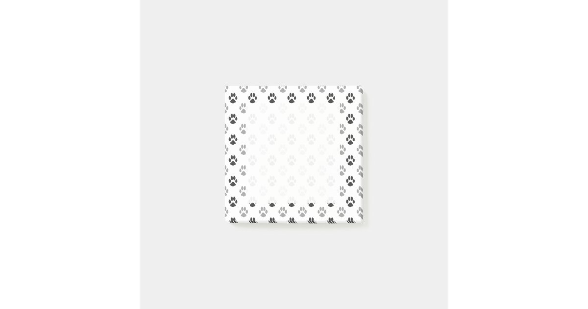 Cute Black And White Paw Prints Pattern Post-it Notes | Zazzle