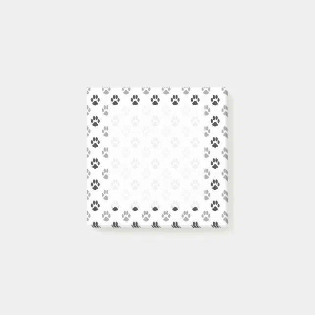 Cute Black And White Paw Prints Pattern Post-it Notes | Zazzle